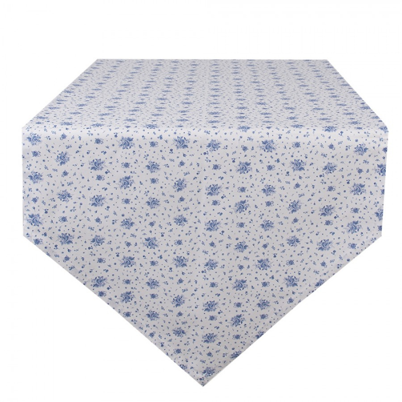 Textil - Bavlněný běhoun se vzorem modré růže Blue Rose Blooming – 50x160 cm