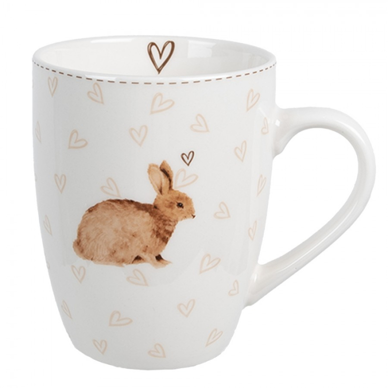 Kuchyně - Porcelánový hrnek se vzorem králíčka se srdíčky Bunnies in Love – 350 ml