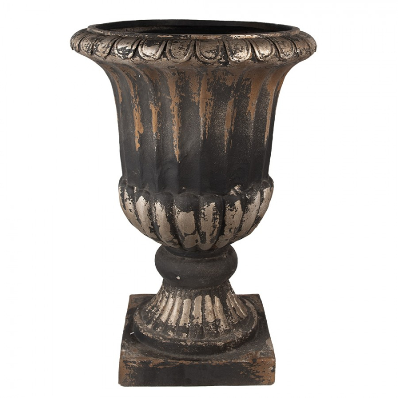 Doplňky a dekorace - Černohnědý keramický květináč v antickém stylu s patinou Ludovicus – 49x72 cm
