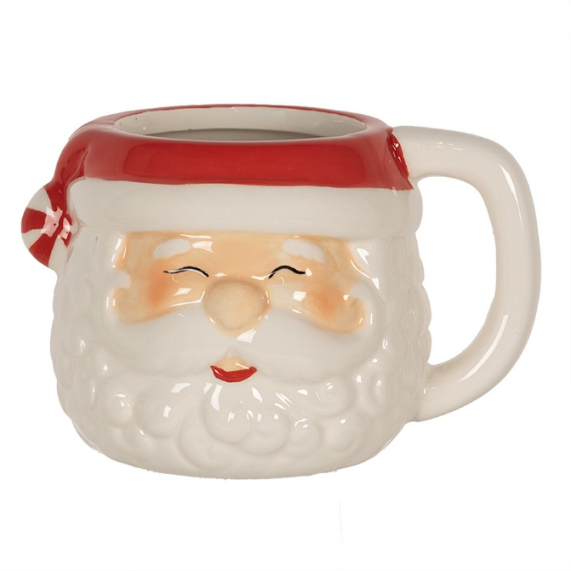 Kuchyně - Bílo-červený keramický hrnek Santa Claus – 450 ml
