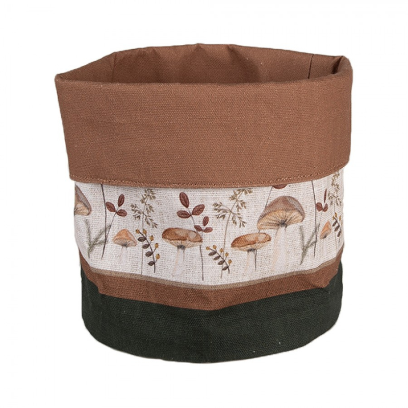 Textil - Textilní košík na pečivo s podzimním motivem přírody a houbiček Little Fall Jewels – 15x16 cm