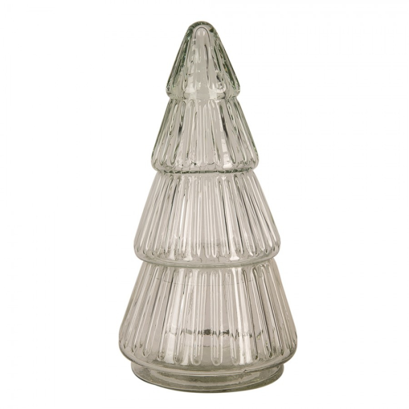 Skleněná nádoba s víčkem vánoční stromeček – 11x21 cm Skleněná nádoba s víčkem vánoční stromeček – 11x21 cm