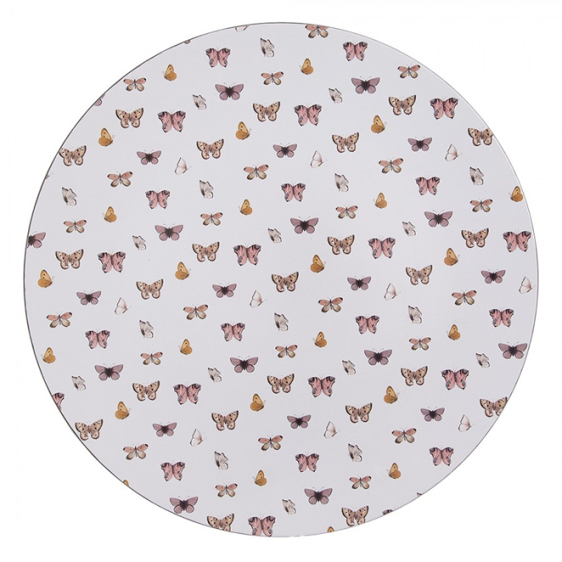 Kuchyně - Servírovací plastový talíř bílý s motýlky Butterfly Paradise – 33 cm