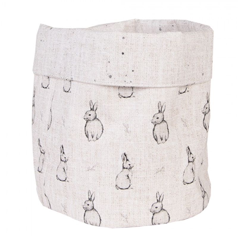 Textil - Bavlněný košík na pečivo s králíčky Bunny Buddies – 15x16 cm
