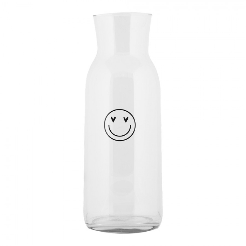 Kuchyně - Skleněná karafa na vodu se zamilovaným smajlíkem – 1000 ml