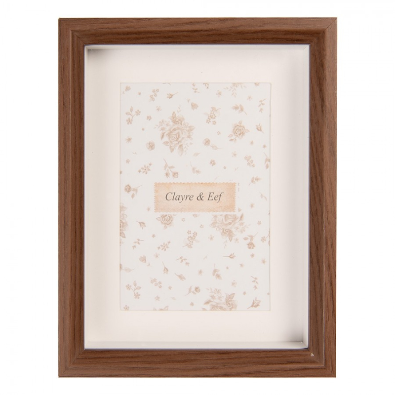 Doplňky a dekorace - Hnědý fotorámeček s širokou paspartou Doon S – na fotografii o rozměru 10x15 cm