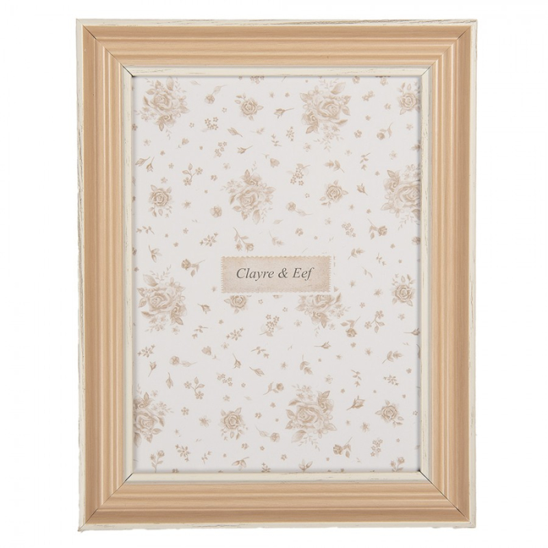 Doplňky a dekorace - Béžový dřevěný fotorámeček Keer S – na fotografii o průměru 10x15 cm