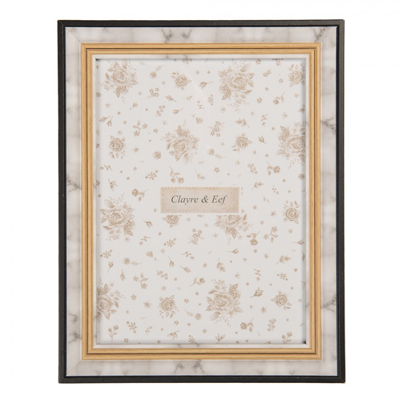 Doplňky a dekorace - Šedý fotorámeček s mramorovým dekorem Lutgarde M – na fotografii o průměru 13x18 cm