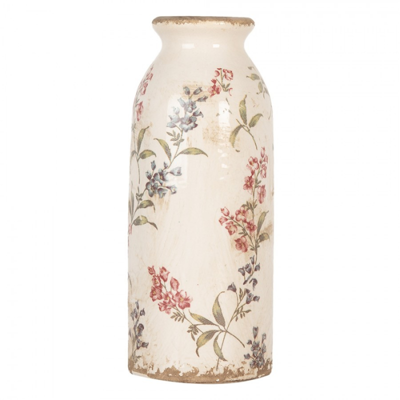 Doplňky a dekorace - Keramická váza s kytičkami Tilda – 8x20 cm
