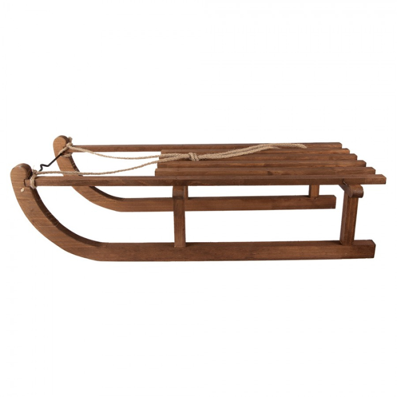 Doplňky a dekorace - Dekorační velké dřevěné vintage sáně Maarten – 80x37x20 cm