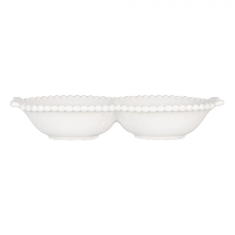 Kuchyně - Bílá dvojitá miska s držadly ve tvaru motýlků Farfalje L – 100 ml