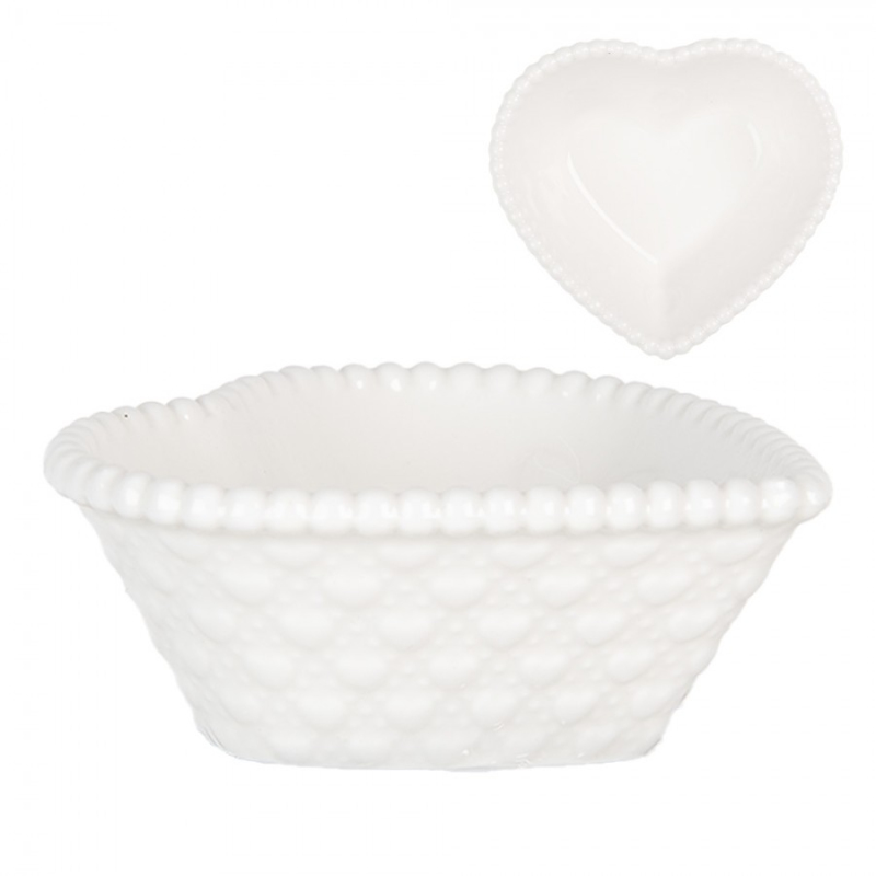 Kuchyně - Bílá miska ve tvaru srdce Schatje S – 25 ml