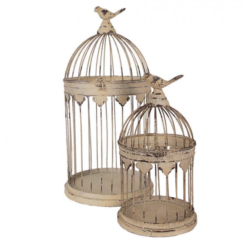 Zahrada a zvířata - Sada 2 kusů – dekorační klec na ptáčky – 32x60 / 23x40 cm