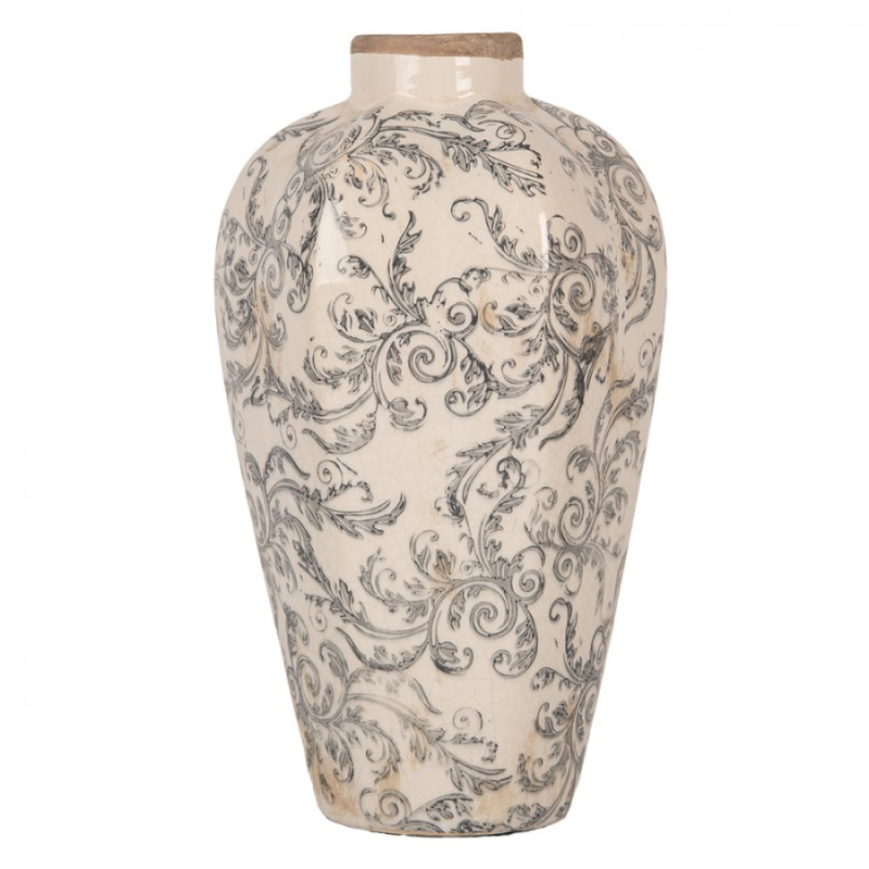 Doplňky a dekorace - Keramická váza s šedými ornamenty Annemiek S – 17x30 cm