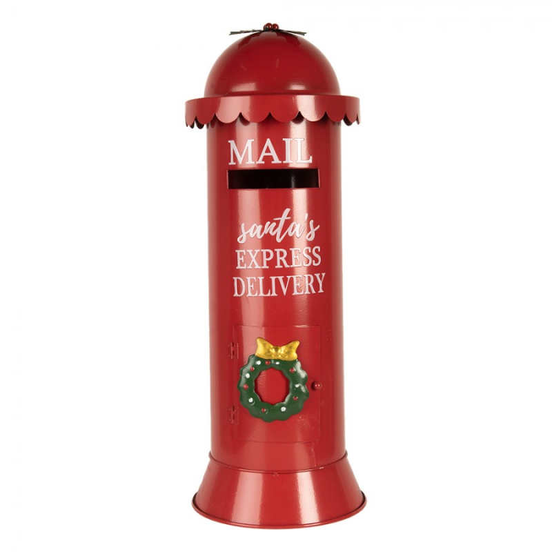 Doplňky a dekorace - Kovová dekorační vánoční schránka na dopisy pro Santa Clause Expres Delivery – 19x52 cm
