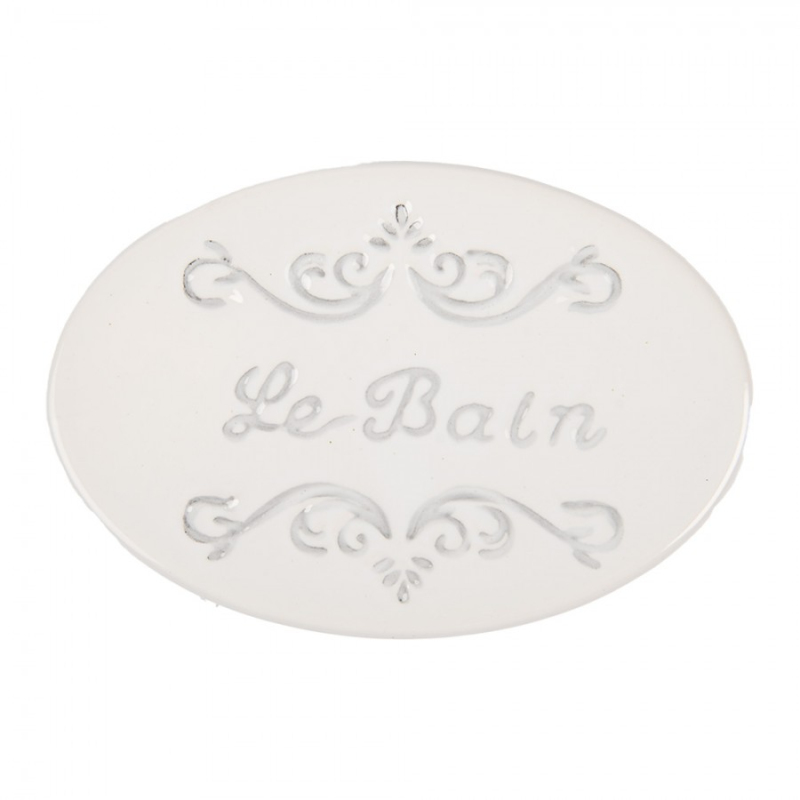 Koupelna a ložnice - Keramická miska na mýdlo s reliéfem Le Bain – 13x9x3 cm 42x38x58