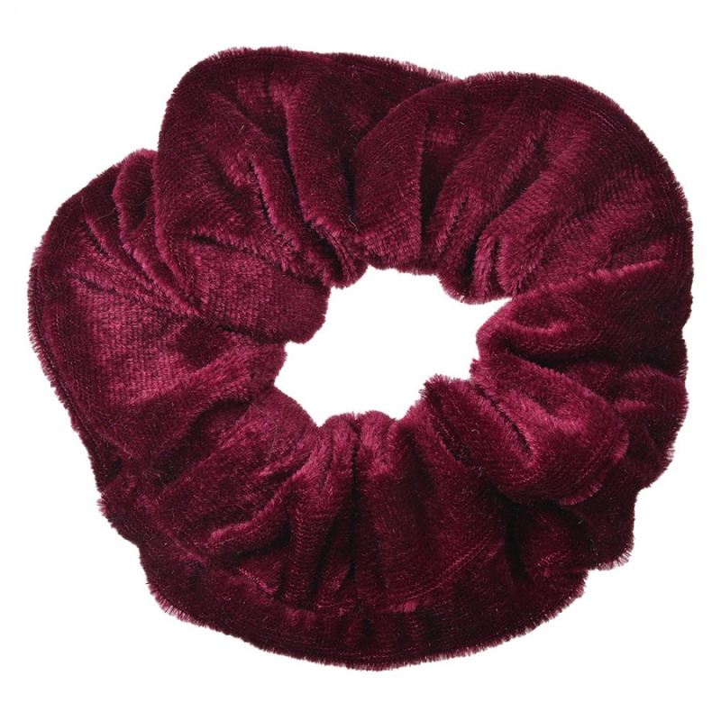 Móda a bižuterie - Červená sametová gumička do vlasů / scrunchie – 10 cm