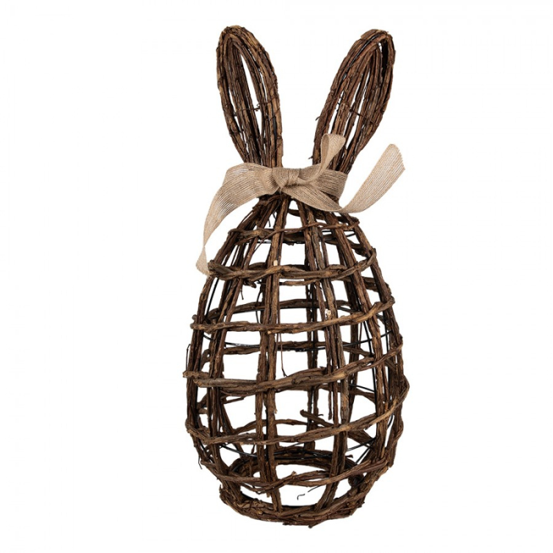Doplňky a dekorace - Ratanová velikonoční dekorace vajíčko s králičíma ušima – 23x22x45 cm