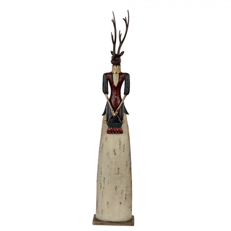 Doplňky a dekorace - Dekorativní figurka jelena s kabelkou – 17x10x86 cm