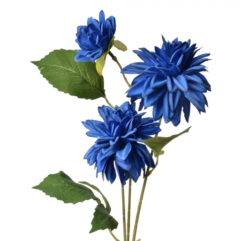 Doplňky a dekorace - Velká umělá květina tmavě modrá jiřina – 70 cm