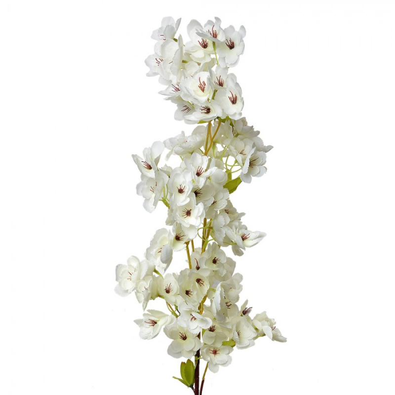Doplňky a dekorace - Velká umělá květina bílá třešeň – 98 cm