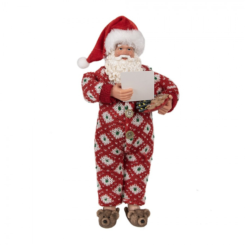 Doplňky a dekorace - Figurka Santa Clause s tácem sušenek – 28 cm