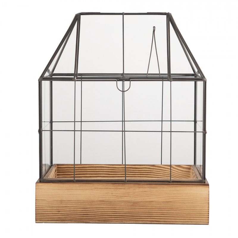 Zahrada a zvířata - Miniaturní domácí skleník / domeček pro sukulenty Kas – 26x17x32 cm