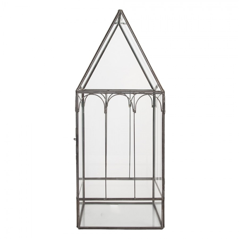 Zahrada a zvířata - Miniaturní domácí skleník / domeček s věží pro sukulenty Kas – 15x15x38 cm