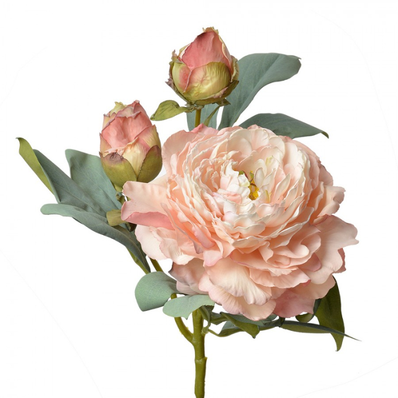 Doplňky a dekorace - Umělá květina růžová pivoňka Queenie - 62 cm