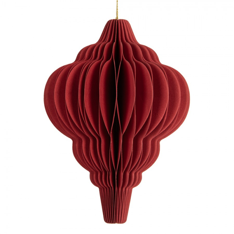 Doplňky a dekorace - Červená vánoční ozdoba z papíru Harmonic V – 10 cm
