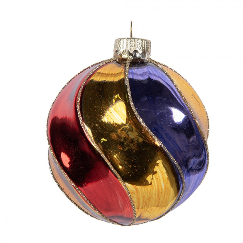 Doplňky a dekorace - Barevná skleněná vánoční ozdoba Maassask I – 8x8 cm