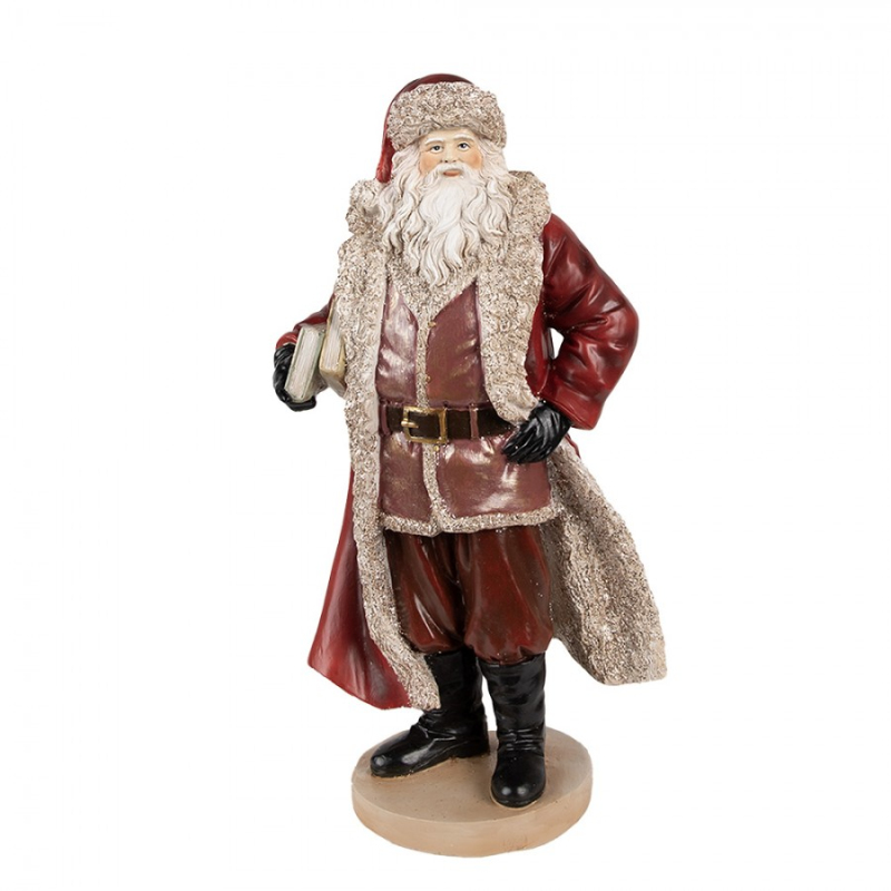 Doplňky a dekorace - Figurka Santa Clause s knížkami – 33 cm