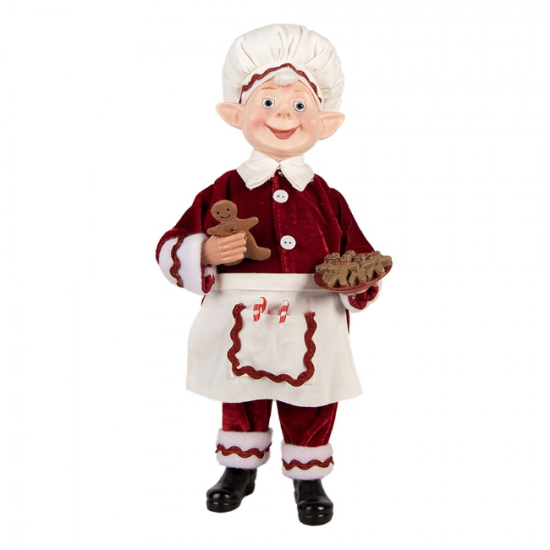 Doplňky a dekorace - Vánoční figurka kouzelný elf s talířem perníčků – 13x10x28 cm