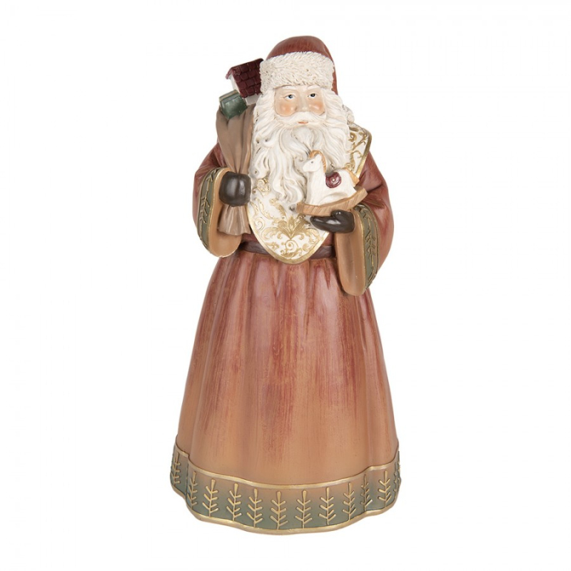 Doplňky a dekorace - Vánoční dekorační figurka Sanata Claus s pytlem plným dárků a hraček – 20x18x39 cm