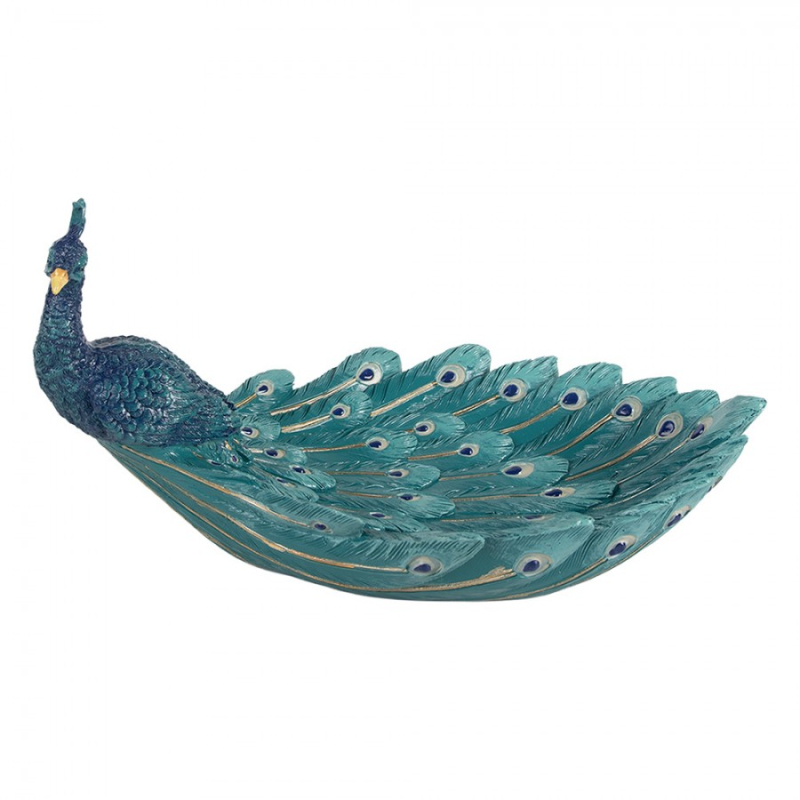Doplňky a dekorace - Dekorace páv s miskou z ocasu – 30x19x16 cm