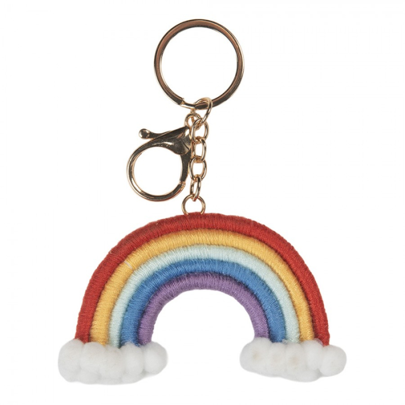 Móda a bižuterie - Přívěsek na klíče duha s mráčky