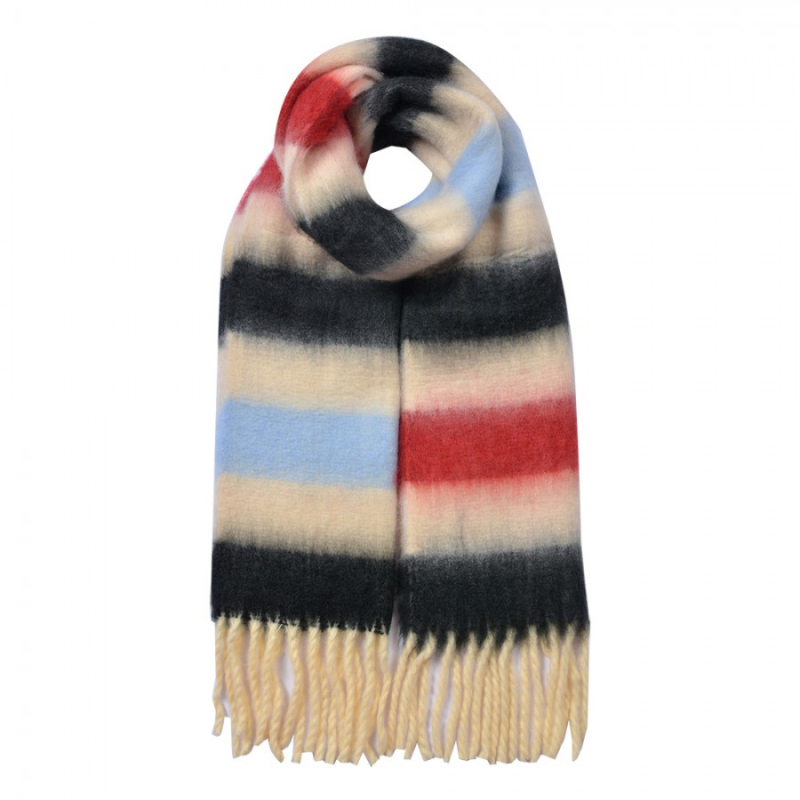 Móda a bižuterie - Červeno-černá dámská zimní šála Snoesje – 37x210 cm