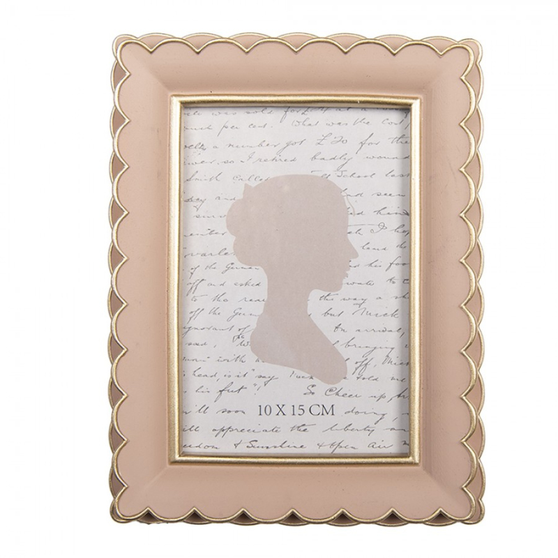 Doplňky a dekorace - Růžový fotorámeček s vlnkovaným okrajem Alémi – 15x3x20 cm na fotografii 10x15 cm