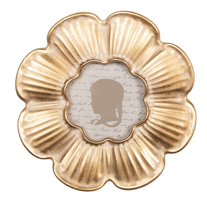 Doplňky a dekorace - Zlatý fotorámeček ve tvaru květu Jorclaire – 15x2 cm