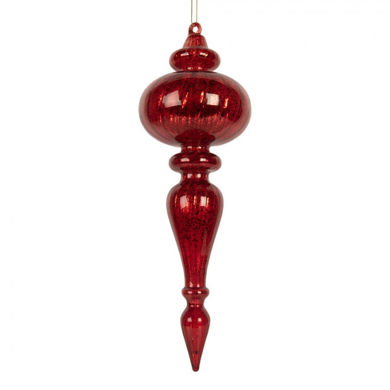 Doplňky a dekorace - Červená skleněná vánoční ozdoba Bertramen – 9x28 cm