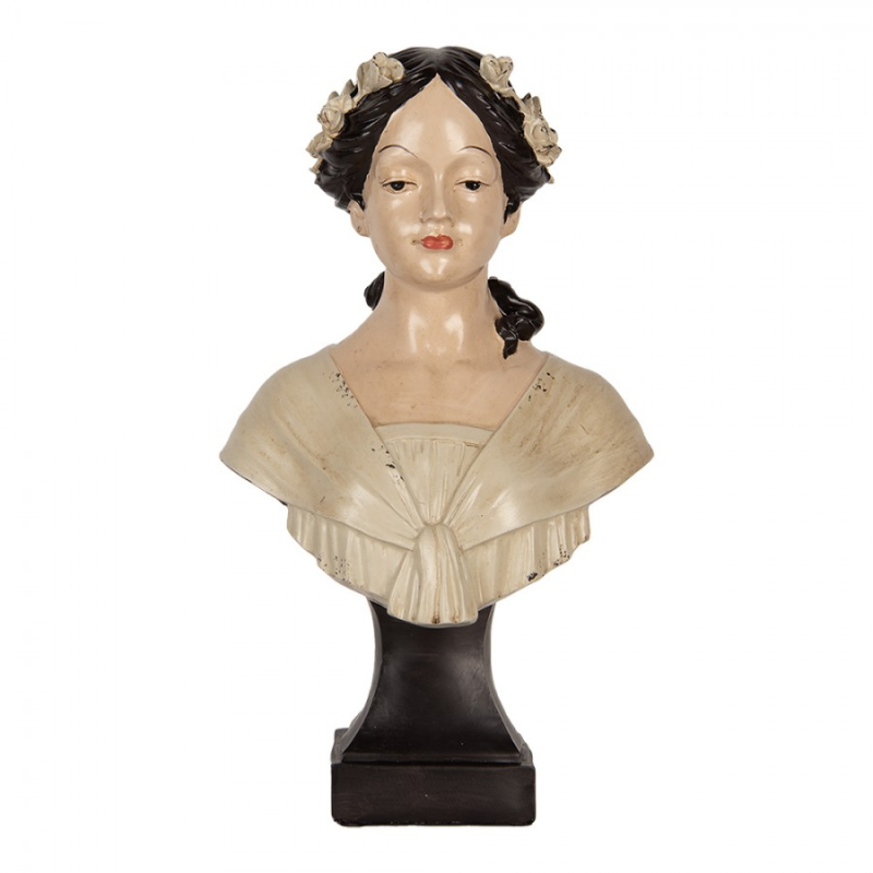 Doplňky a dekorace - Černobílá dekorační busta ženy Emira – 18x12x31 cm