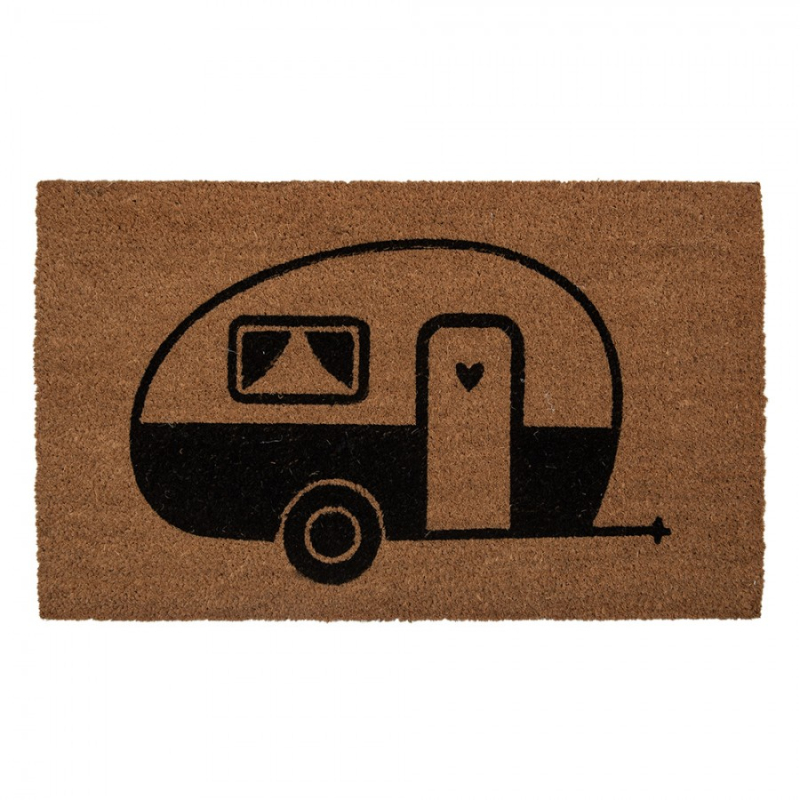 Doplňky a dekorace - Kokosová rohožka s retro karavanem – 75x45x1 cm