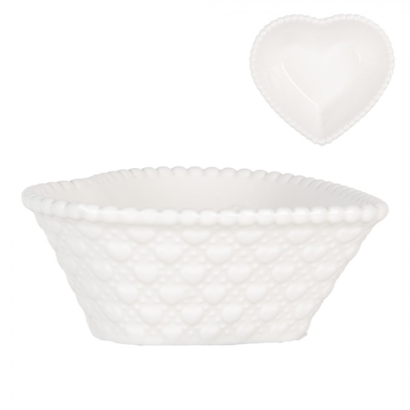 Kuchyně - 2. jakost – Bílá miska ve tvaru srdce Schatje M – 75 ml