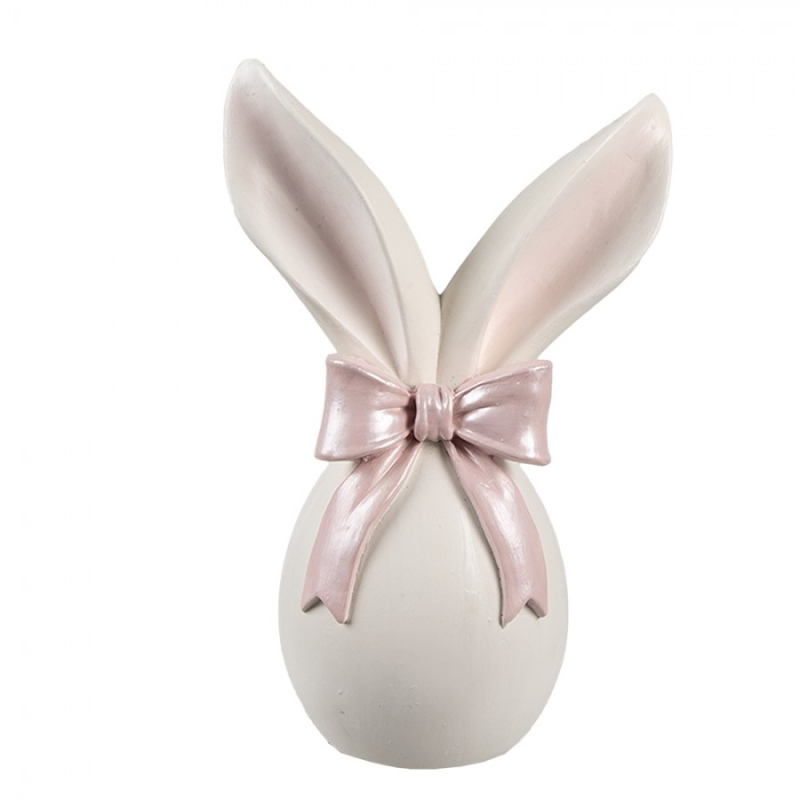 Doplňky a dekorace - Dekorace růžová soška vajíčka s králičíma ušima – 12x8x18 cm