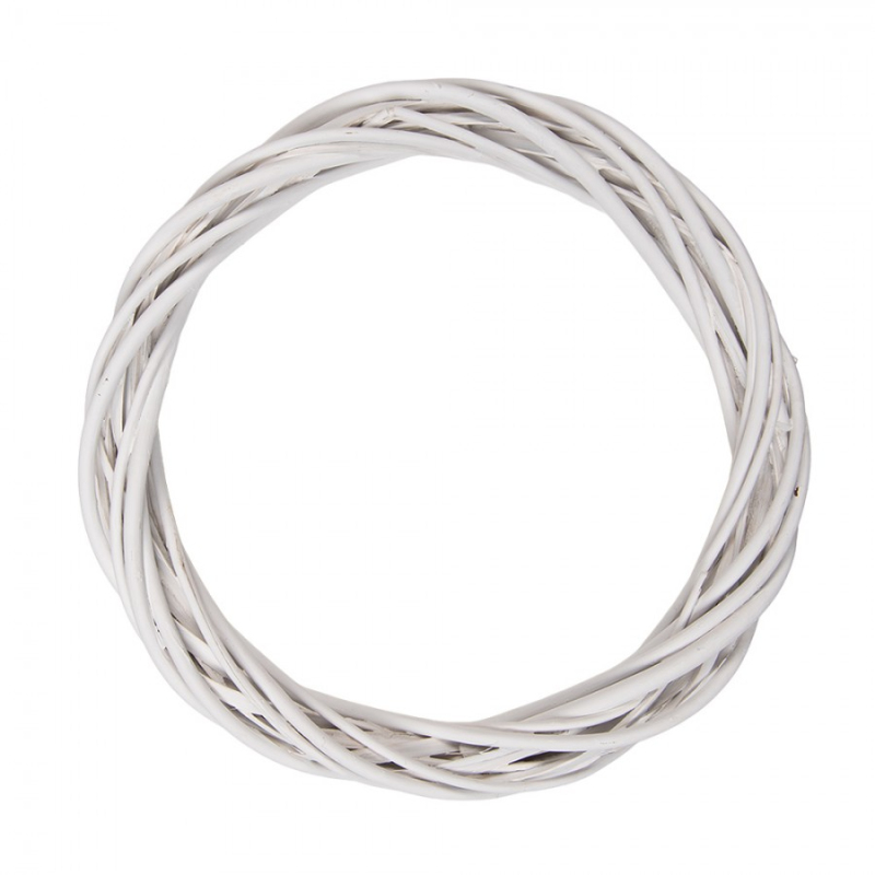 Doplňky a dekorace - Bílý ratanový věnec Riet V M – 30x4 cm