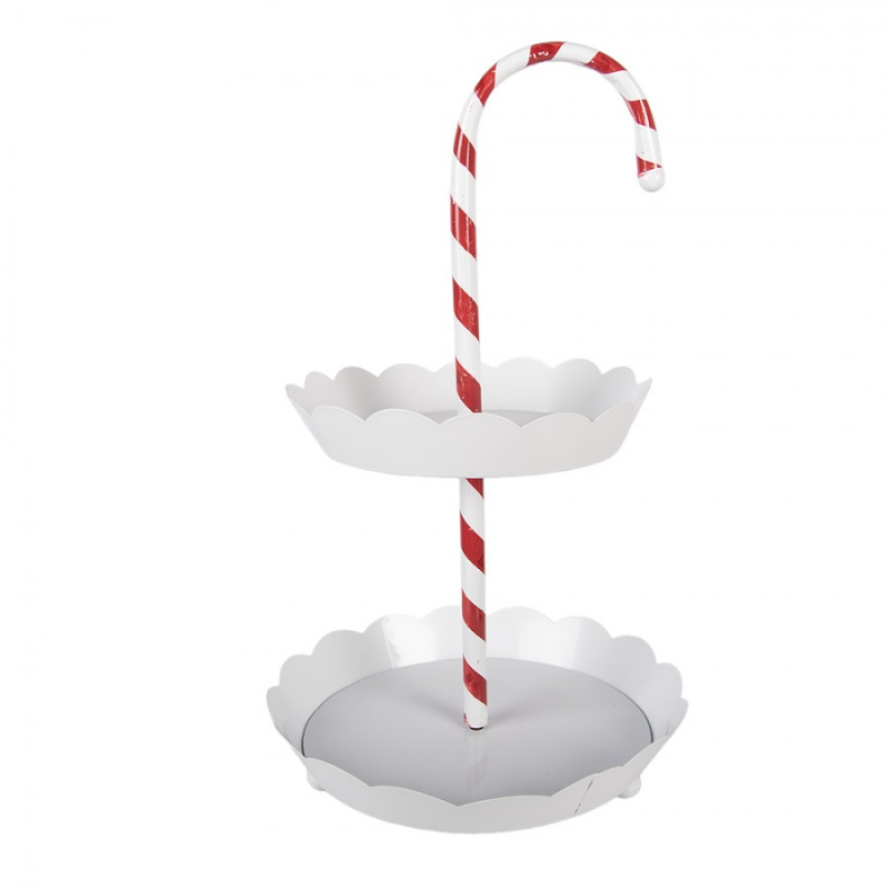 Kuchyně - Dvoupatrový vánoční etažér s cukrovou hůlkou – 29x47 cm