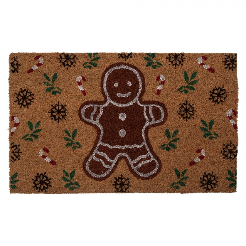 Doplňky a dekorace - Vánoční rohožka s panem Perníčkem Cozy Gingerbread Man – 75x45x1 cm