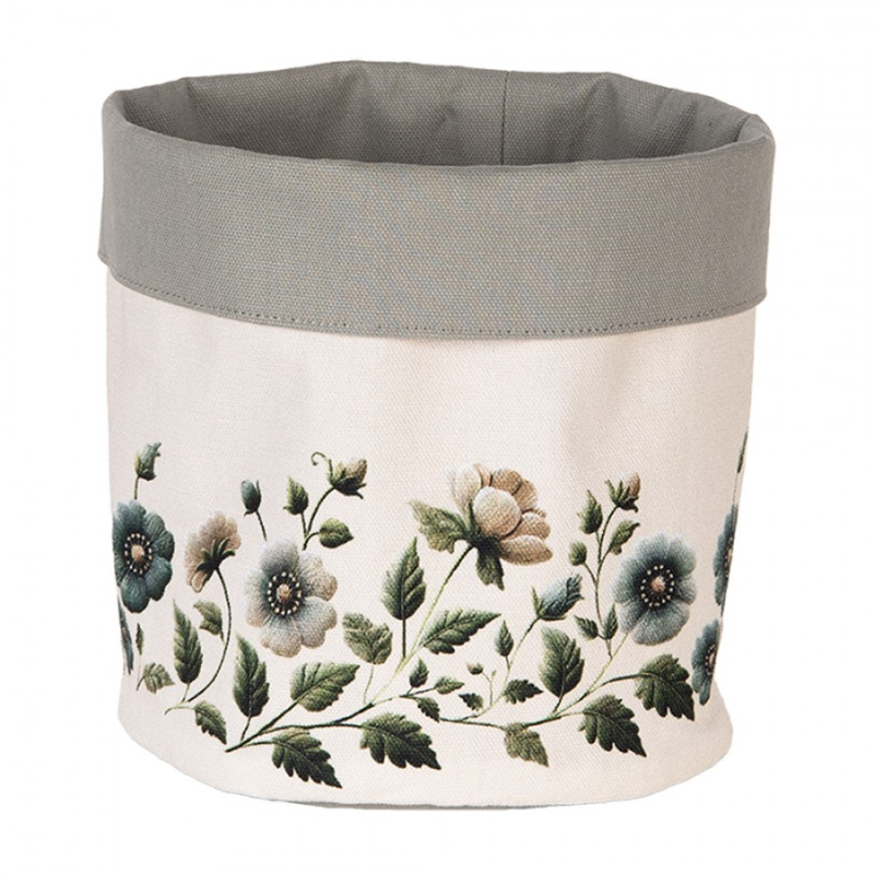 Textil - Pytlík na pečivo se zelenými květy Gently Blooming – 15x16 cm