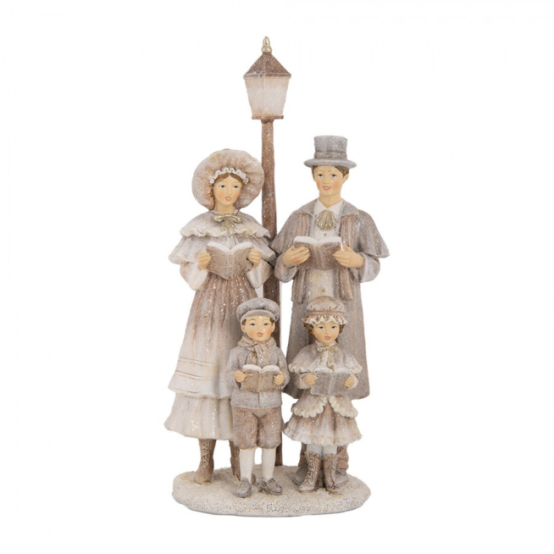 Doplňky a dekorace - Vánoční dekorace figurka rodinky zpívající koledy – 15x11x30 cm