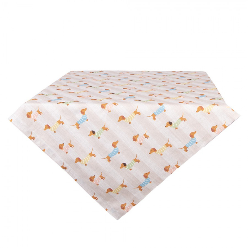 Textil - Bavlněný ubrus s jezevčíky v pyžamu Pastel Puppies – 100x100 cm